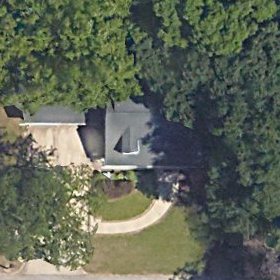 Aerial photograph of a house in Decatur, Illinois &mdash; mature canopy on three sides.