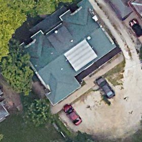 Aerial photograph of a house in Peoria, Illinois &mdash; open roof, five usable planes.